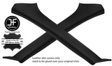BLACK STITCHING 2X A PILLAR REAL LEATHER COVERS FITS SUBARU FORESTER 2002-2008