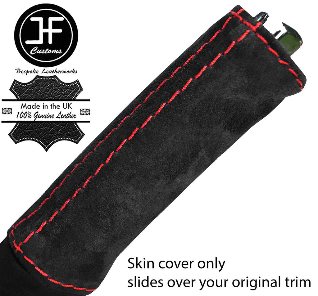 RED STITCHING REAL SUEDE HANDBRAKE HANDLE COVER FITS ALFA ROMEO GT 2003-2010