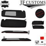 RED CROSS STITCH 2X SUN VISOR COVERS FOR RENAULT TRAFIC VAUXHALL VIVARO 14-20