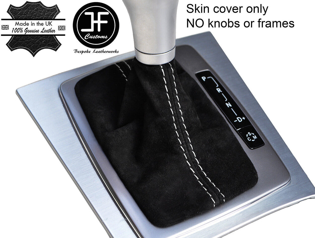 WHITE STITCH REAL SUEDE AUTOMATIC GEAR GAITER FOR MERCEDES C CLASS W204 07-14