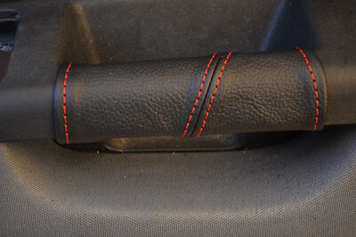 red stitch FITS FIAT PUNTO MK3 & GRANDE  LEATHER 2X DOOR HANDLE COVERS