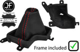 RED STITCH LEATHER AUTOMATIC GEAR GAITER+PLASTIC FRAME FOR INFINITI Q50 13-17