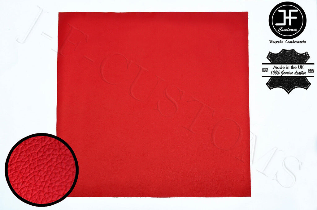 RED LEATHER 100cm x 100cm QUALITY TOP GRAIN GENUINE LEATHER HOME CRAFTS AUTO