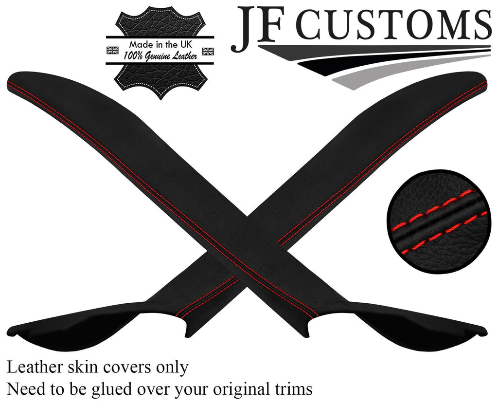 RED STITCH ITALIAN LEATHER 2X A PILLAR TRIM COVER FOR ROVER 75 MG ZT 1998-2005