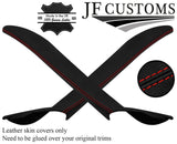RED STITCH ITALIAN LEATHER 2X A PILLAR TRIM COVER FOR ROVER 75 MG ZT 1998-2005