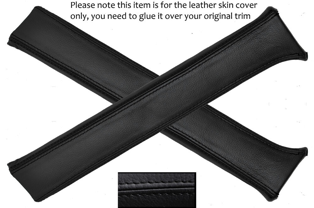 BLACK STITCH 2X B POST PILLAR LEATHER SKIN COVERS FITS ROVER P6 2000 2200 3500