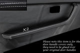 WHITE STITCH 2X DOOR HANDLE ARMREST TRIM SKIN COVER FITS PORSCHE 924 944 75-85