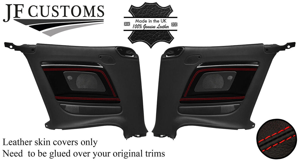 RED STITCH NAPPA 2X REAR DOOR TRIMS+ARMRESTS FITS AUDI A5 8F S5 CABRIO 09-16