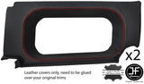 RED STITCH 2X REAR WINDOW SIDE TRIM COVERS FITS DEFENDER 90 110 STATION WAGON