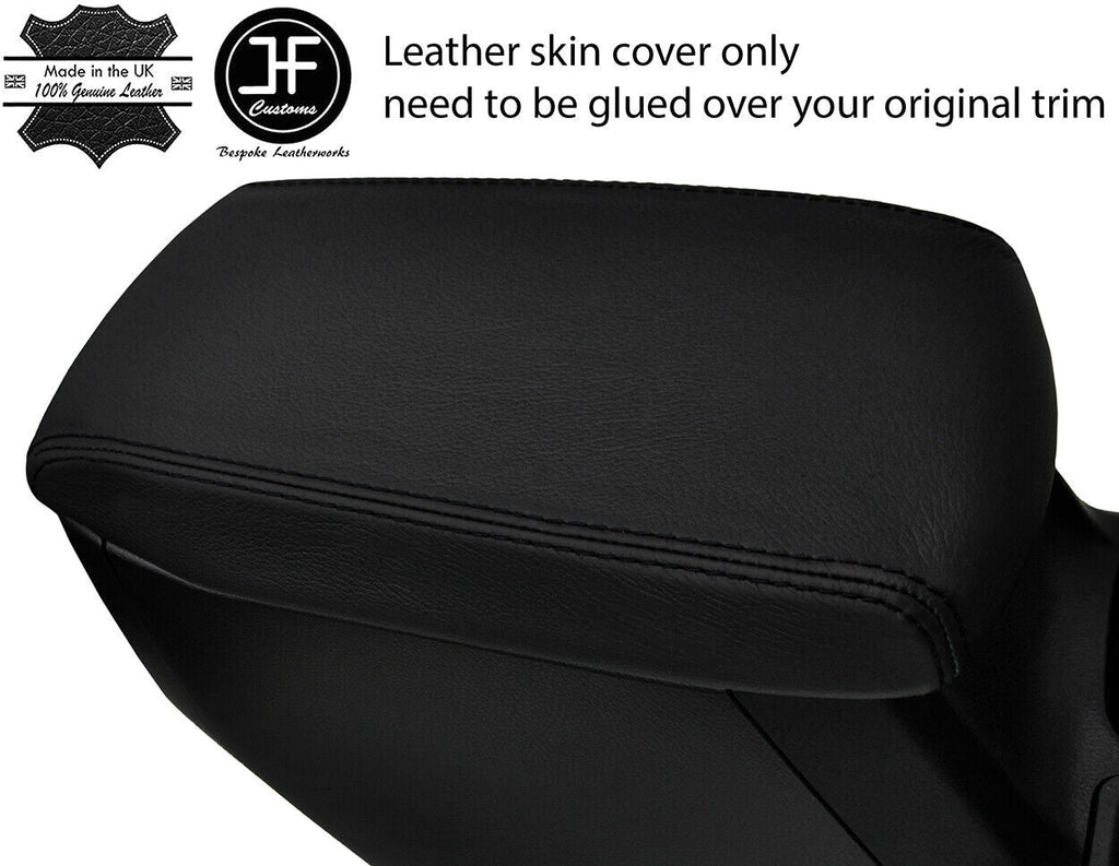 BLACK STITCH TOP GRAIN LEATHER ARMREST COVER FITS TOYOTA RAV 4 2013-2018