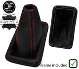RED STITCH LEATHER MANUAL GEAR GAITER+PLASTIC FRAME FOR VW POLO MK2 86C 90-94