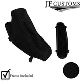 BLACK STITCH SUEDE HANDBRAKE GAITER + PLASTIC FRAME FOR BMW 5 E60 E61 03-11