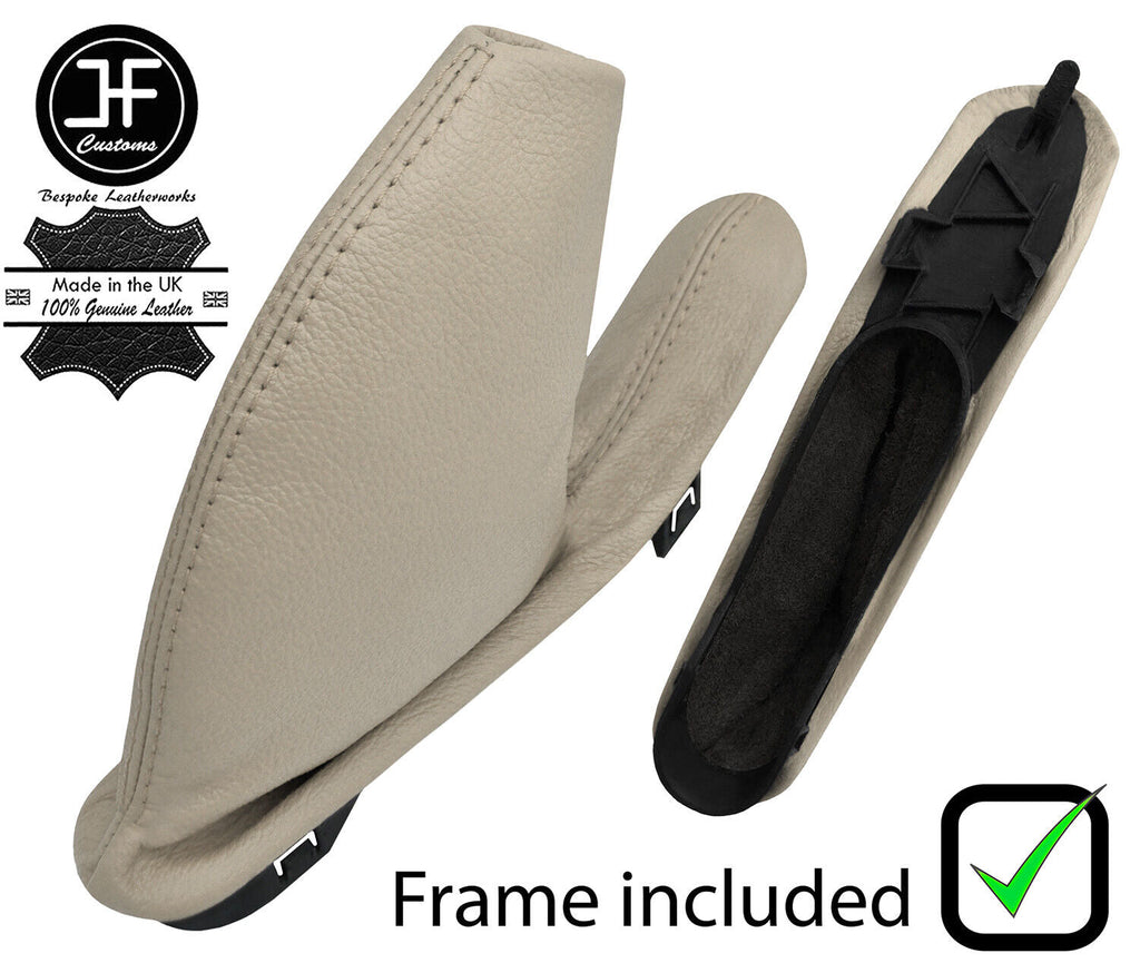 SANDSTONE REAL LEATHER HANDBRAKE GAITER+PLASTIC FRAME FOR ROVER 75 1999-2005