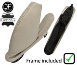 SANDSTONE REAL LEATHER HANDBRAKE GAITER+PLASTIC FRAME FOR ROVER 75 1999-2005