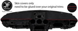 RED STITCH 2X TOP DASH PAD TRIM SUEDE COVERS FOR FORD MUSTANG 2015-2019