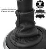 BLACK STITCH AUTOMATIC LEATHER GEAR GAITER FOR FORD FIESTA MK6 FUSION 2002-2008