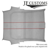 RED STITCH L GREY SUEDE HEADLINER ROOF COVER FOR FIAT 500 & ABARTH 07-15 3DR