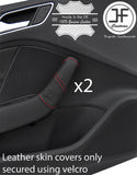 RED STITCH 2X FRONT DOOR HANDLE LEATHER COVERS FITS AUDI A3 8V 13-18 5 DOOR
