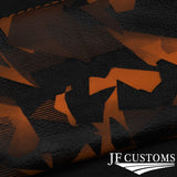 FITS FORD MUSTANG 15-19 ORANGE STITCH UV PRINTED LEATHER GEAR GAITER + FRAME