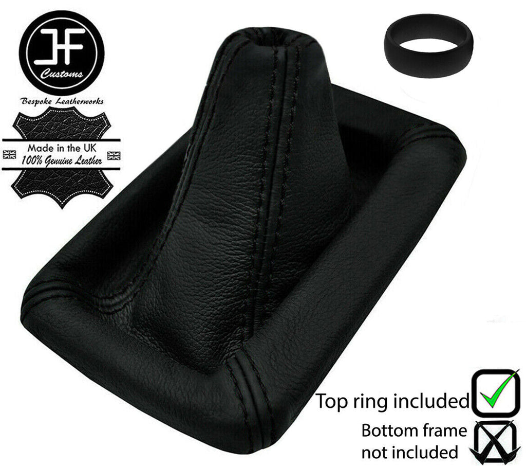 BLACK STITCH LEATHER MANUAL GEAR GAITER + TOP RING FOR TOYOTA MR2 MK2 1989-2000