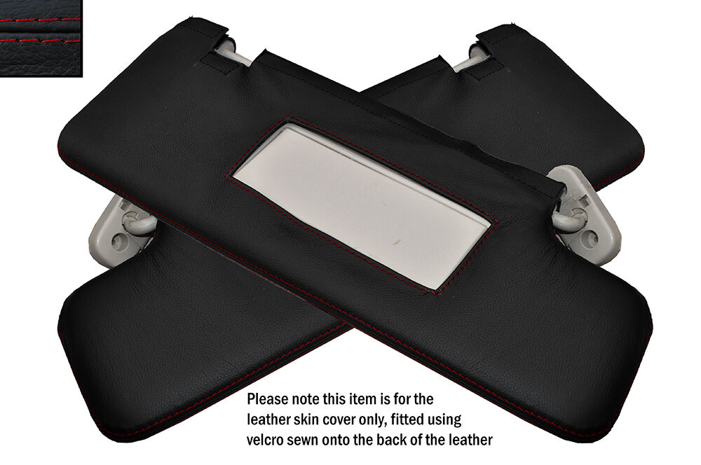 RED STITCH 2X SUN VISORS SKIN COVERS FITS LANDROVER RANGE ROVER SPORT 05-13