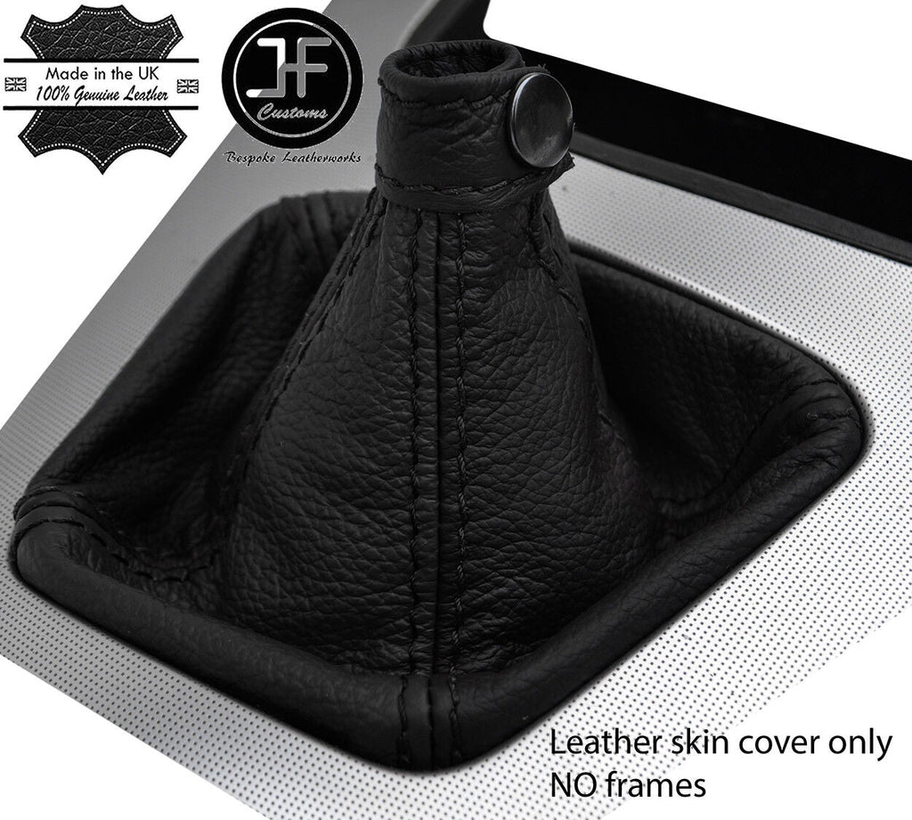 BLACK & BLACK TOP GRAIN REAL LEATHER GEAR GAITER FITS HYUNDAI TUCSON 2004-2012