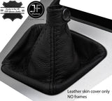 BLACK & BLACK TOP GRAIN REAL LEATHER GEAR GAITER FITS HYUNDAI TUCSON 2004-2012