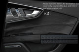 BLACK STITCHING 2X REAR DOOR CARD TRIM LEATHER SKIN COVERS FITS AUDI A7 10-15