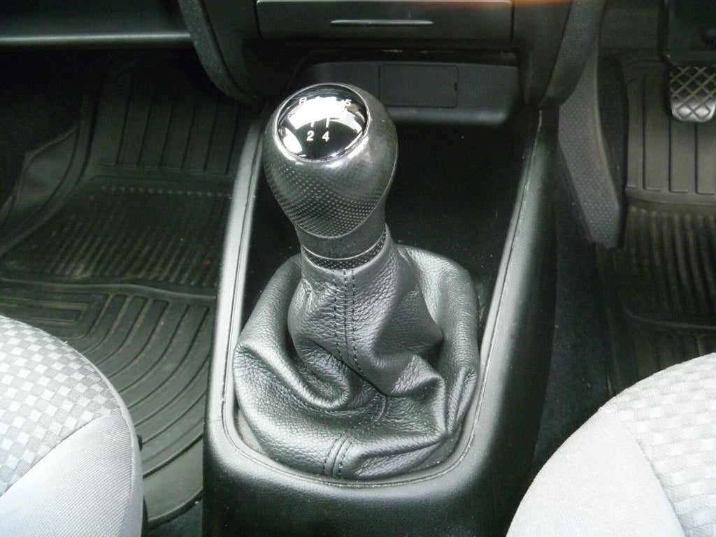 FITS SEAT TOLEDO MK2 LEON MK1 1999-2005 GEAR GAITER GAITOR LEATHER BLACK STITCH