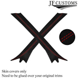 RED STITCH LUXE SUEDE HARDTOP ROOF PILLAR KIT COVER FITS BMW E36 CONVERTIBLE