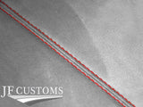 RED STITCH LIGHT GREY LUXE SUEDE HEADLINER COVER FITS JAGUAR XF 2008-2015