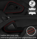 RED STITCH 2X DOOR HANDLE TRIM LEATHER COVERS FOR SMART FORTWO 451 07-14
