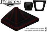 RED  STITCH LUXE SUEDE GEAR GAITER+BASE+FRAME KIT FITS MAZDA RX7 FC3S 86-91