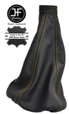 YELLOW STITHCING FITS FIAT SEICENTO 1998-2004 GEAR  GAITER REAL BLACK LEATHER