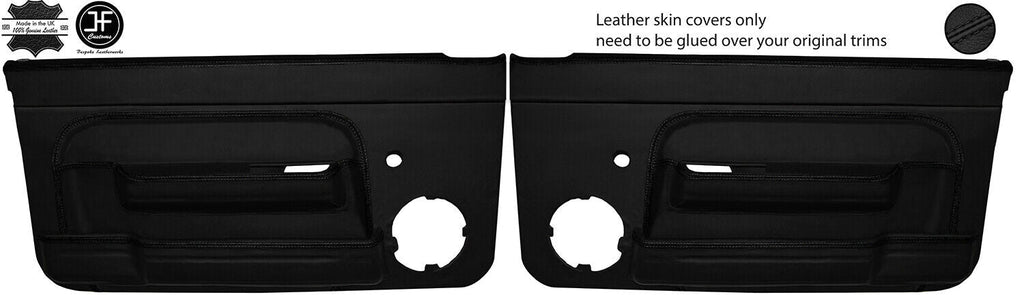 BLACK STITCH 2X FRONT DOOR CARD LEATHER COVERS FITS RENAULT 5 GT TURBO PHASE 2