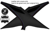 TRI STITCHING 2X REAR C PILLAR LEATHER COVERS FITS BMW 5 SERIES E39 95-03 SEDAN