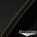 FOR 911 PORSCHE 997 CARRERA 987 BOXSTER YELLOW STITCH FUSE BOX LID LEATHER COVER