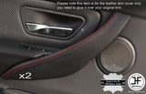 RED STITCH 2X FRONT DOOR HANDLE TRIM LEATHER COVERS FITS BMW F30 F31 12-16