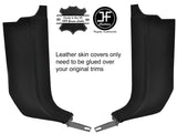 BLACK STITCH 2X FRONT LOWER SIDE A PILLAR LEATHER COVERS FITS VW TOUAREG 02-11
