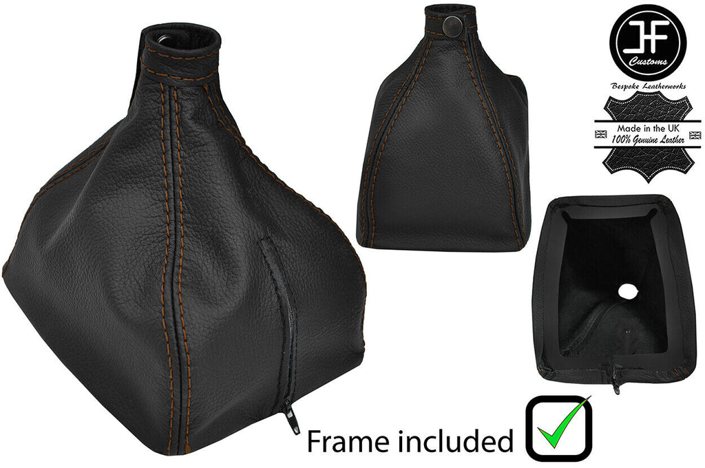 BROWN STITCH LEATHER MANUAL GEAR GAITER+PLASTIC FRAME FOR VOLVO 240 740 940