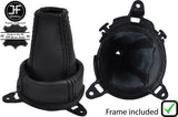 BLACK STITCH GEAR GAITER+PLASTIC FRAME+RING FOR HONDA CIVIC TYPE R FN2 06-12