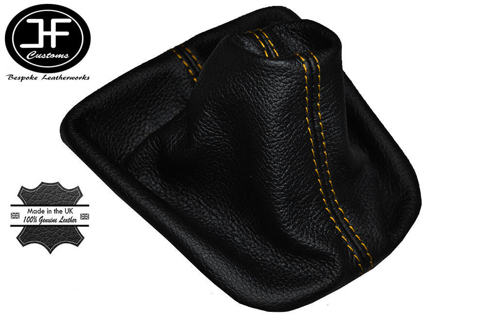 YELLOW STITCH LEATHER MANUAL GEAR GAITER FITS VW GOLF MK5 GTI TDI SDI FSI 03-09