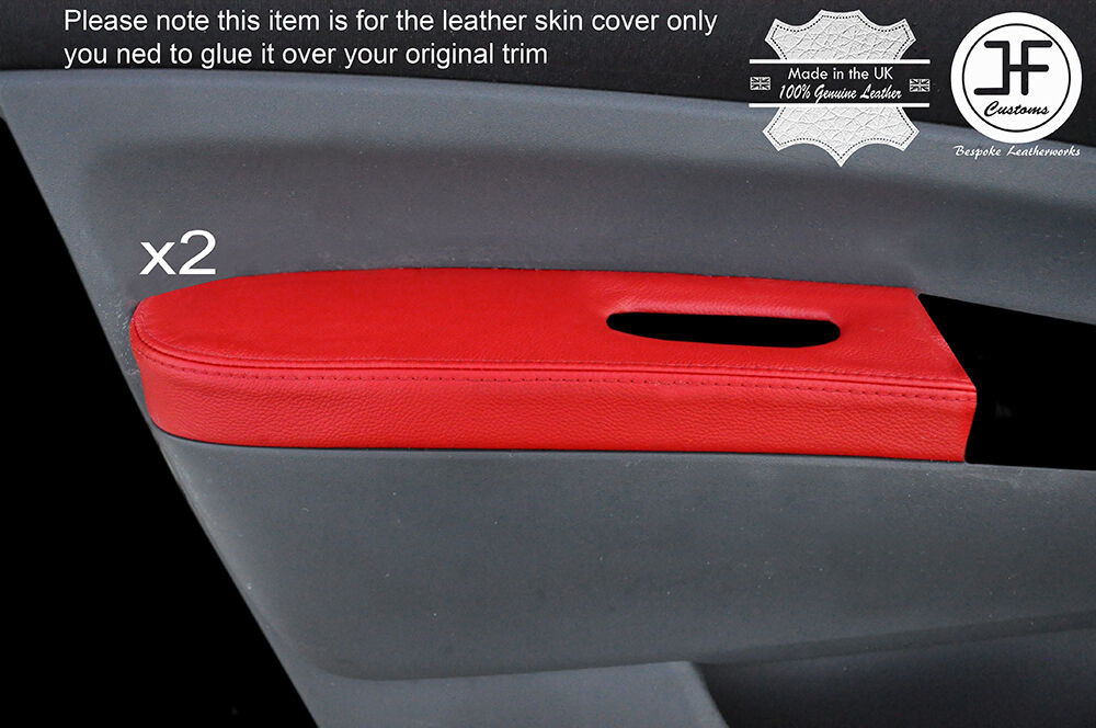 RED LEATHER 2X FRONT DOOR ARMREST COVER FITS TOYOTA PRIUS T3 T4 2005-2009