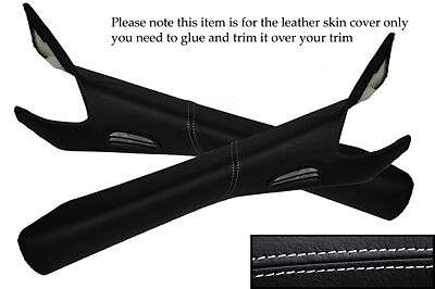 WHITE STITCH FITS CORVETTE C6 2005-2013 2X WINDSHIELD PILLAR LEATHER COVER ONLY