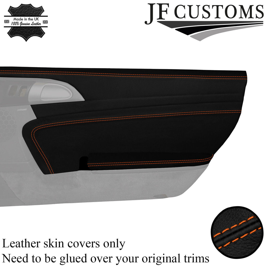 ORANGE ST. 2X DOOR CARD TRIM KIT LEATHER COVERS FOR PORSCHE 987 CAYMAN 05-12 JF2