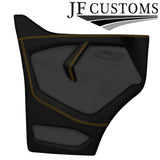 YELLOW STITCH LEATHER 2X FRONT DOOR COVERS FOR FORD TRANSIT CUSTOM MK8 13-18