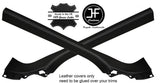 WHITE STITCH 2X DOOR SILL REAL LEATHER COVERS FITS AUDI TT MK2 2006-2014