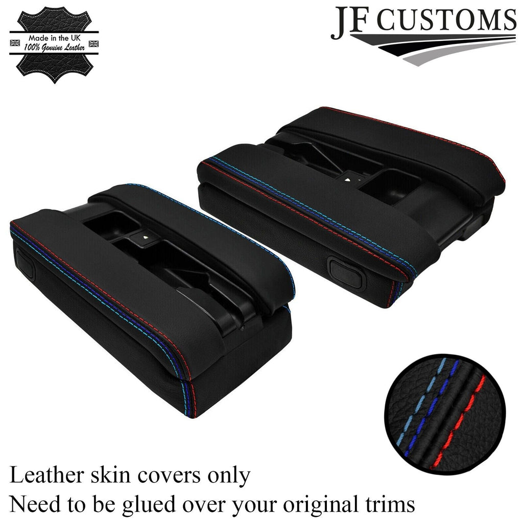 FOR BMW E38 7 SERIES 94-01 TRI STITCH PHONE ARMREST PADS+BASE LEATHER COVERS