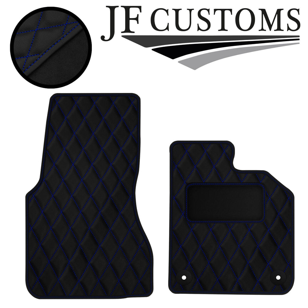 BLUE DIAMOND STITCH VINYL 2X TAILORED FLOOR CARPET FOR SMART FORTWO 453 14-21
