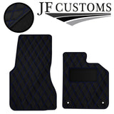 BLUE DIAMOND STITCH VINYL 2X TAILORED FLOOR CARPET FOR SMART FORTWO 453 14-21